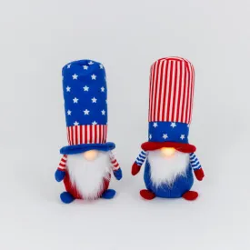 4th of July Lighted Americana Gnomes, 13.3" H