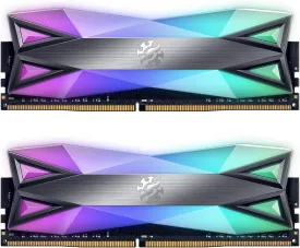 ADATA XPG Spectrix D60G 32GB (2X16GB) DDR4 RGB 3200MHZ PC4-25600 CL16-20-20 1.35V Desktop Memory (Tungsten Grey) (AX4U320016G16A-DT60)