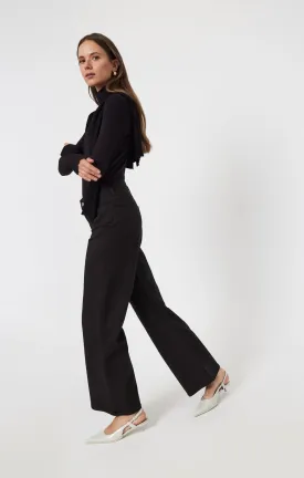 ALENA WIDE LEG IN BLACK LUXE TWILL