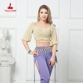 Belly Dance Performance Suit Winter Half Sleeves Top & Trousers for Women Oriental Wear Girl's Belly Dancing Tops Pants Clothes