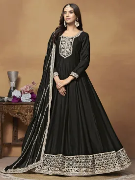 Black Georgette Partywear Anarkali Suit