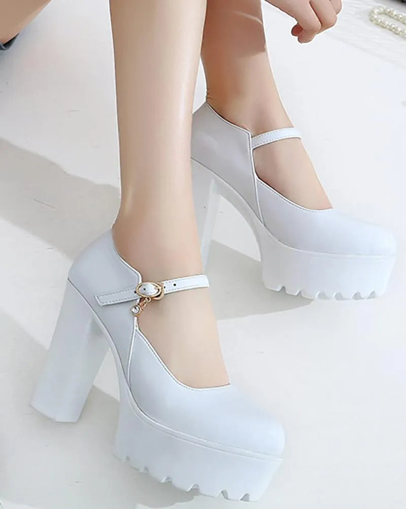 Black lolita Strap High Heels Shoes SD00229