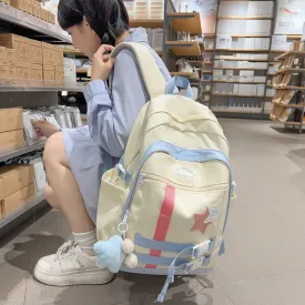 Burden Alleviation Backpack All-Matching Fresh Schoolbag Girl College Student Junior and Middle School Students Japanese Ins Backpack Preppy Style