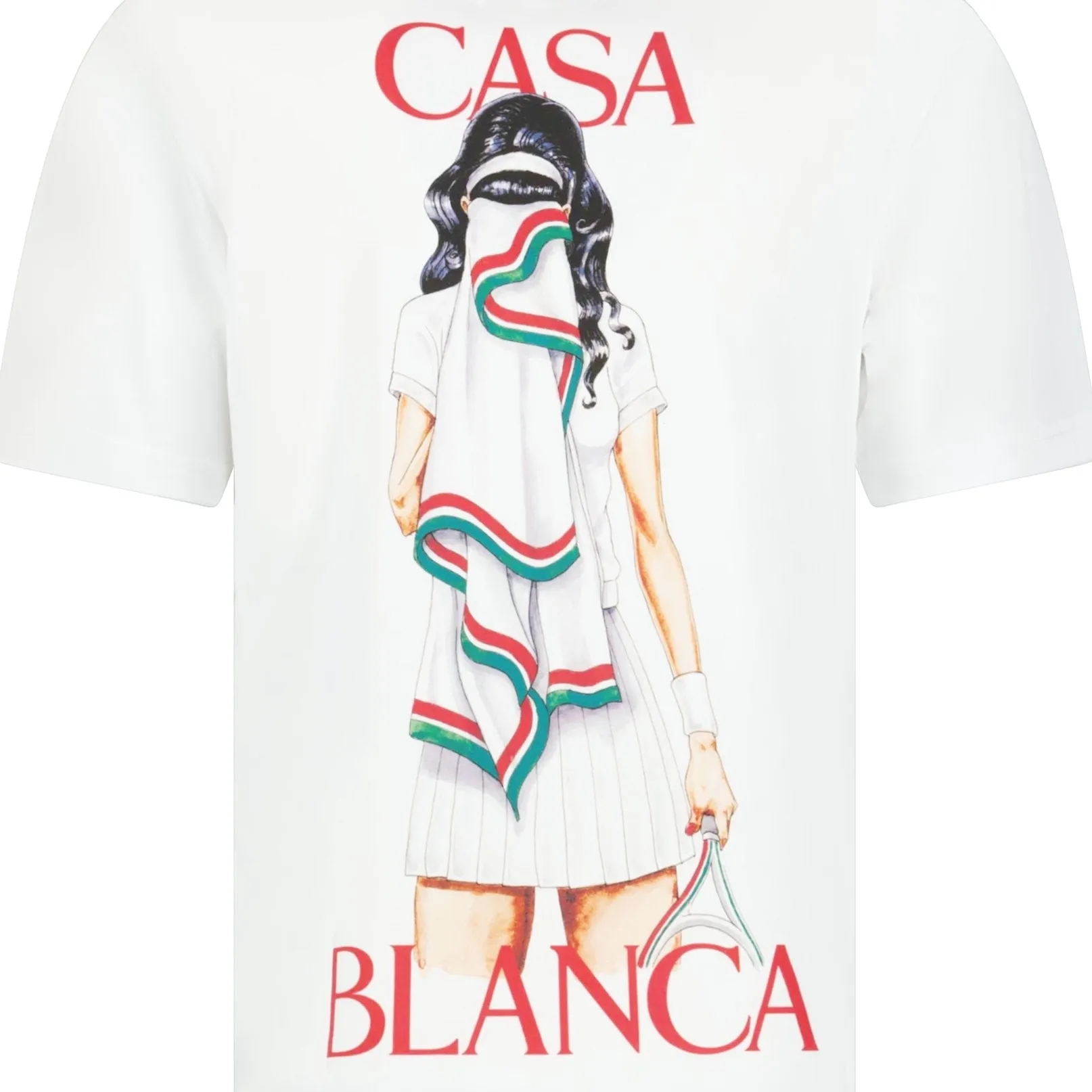 CASABLANCA 'TENNIS GIRL' T-SHIRT WHITE