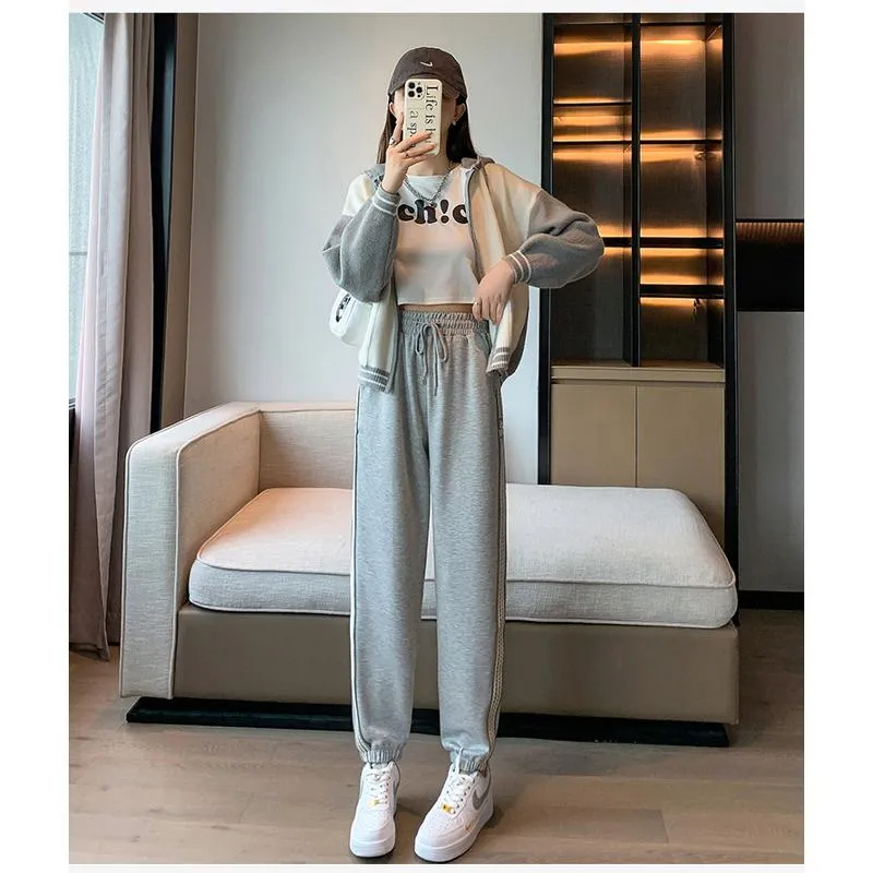 Casual Banana-Shaped Plus Sports Plus Velvet Loose Fit Sweatpants