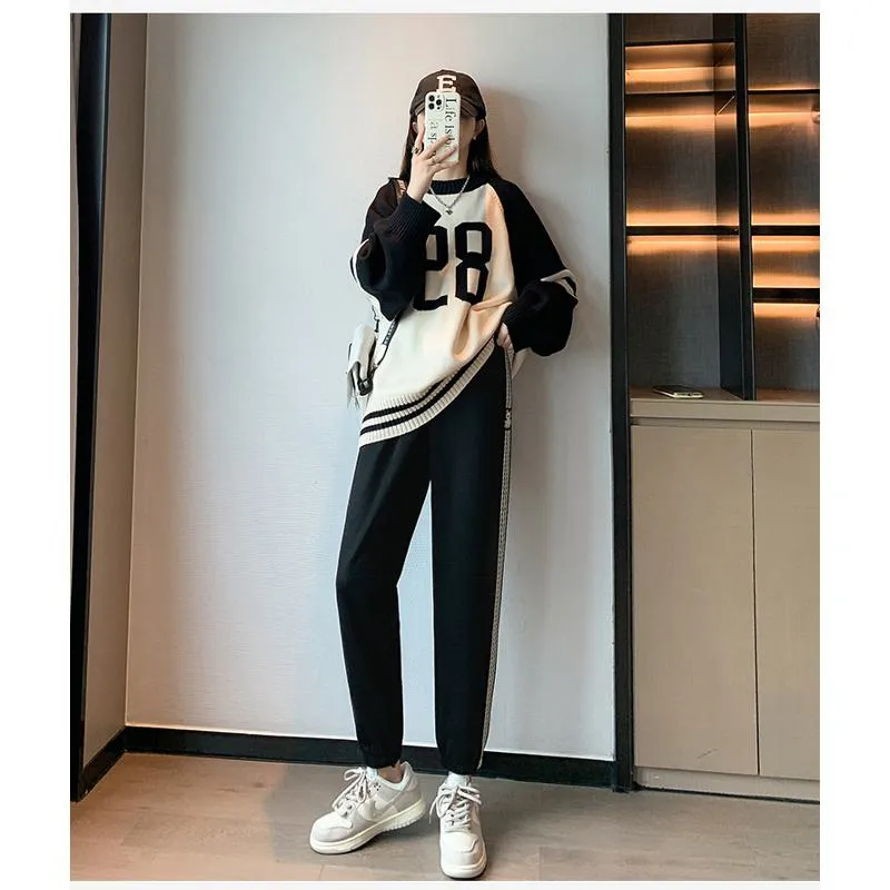 Casual Banana-Shaped Plus Sports Plus Velvet Loose Fit Sweatpants