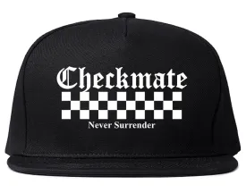 Checkmate Never Surrender Chess Mens Snapback Hat