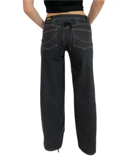 Corset Bro Jeans. Low Rise. Stretch.  Dusty Black.