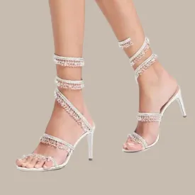 Crystal Pendant Tassels High Heels