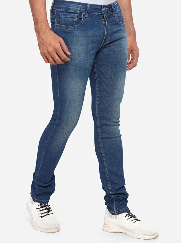 Dark Blue Washed Narrow Fit Jeans | Greenfibre