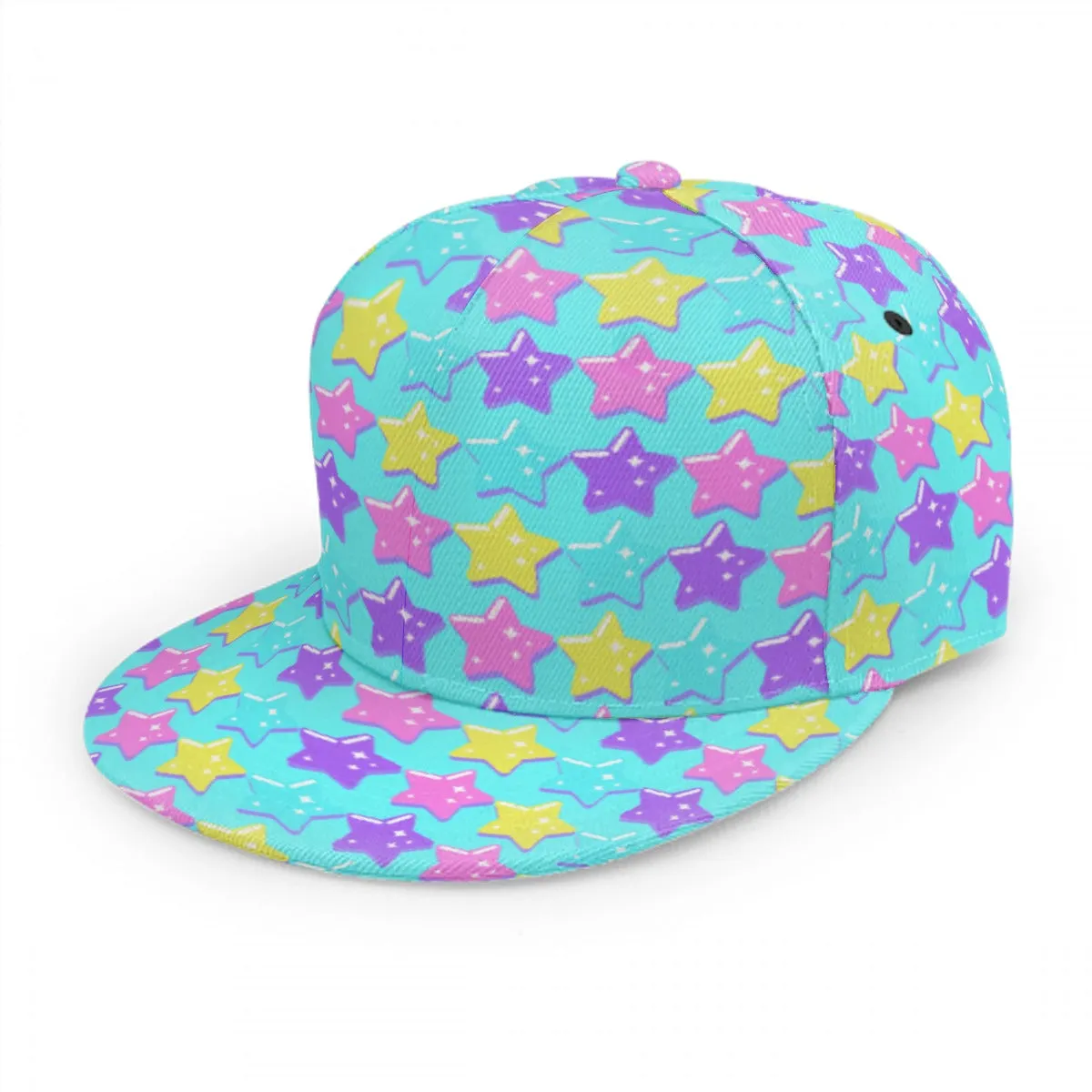 Electric Star Wave Blue Baseball Cap With Flat Brim