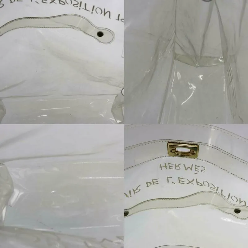 Hermès Kelly L Souvenir De L'exposition Transparent White Vinyl Tote