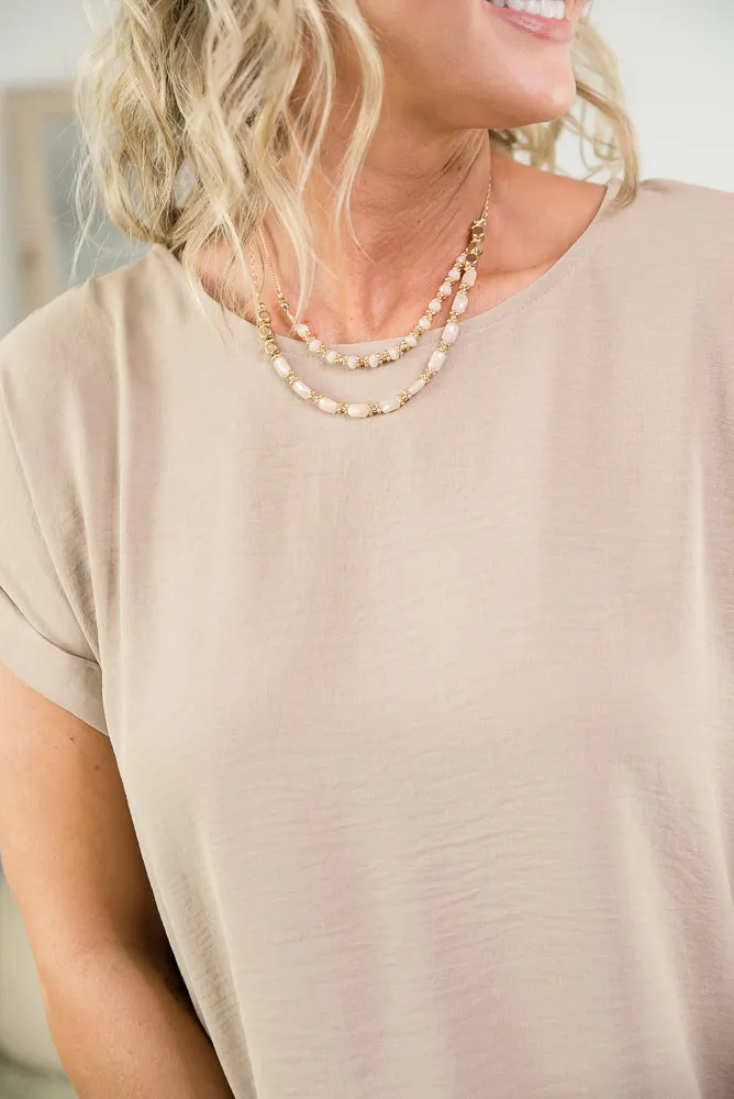 In the Moment Necklace in Nude [Online Exclusive]