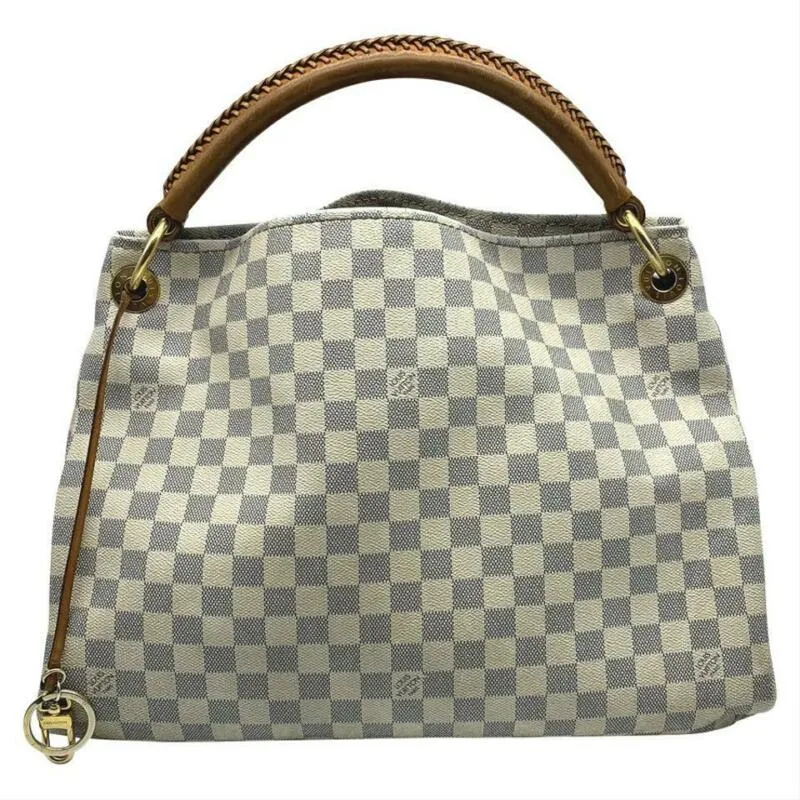 Louis Vuitton Artsy Mm White Damier Azur Canvas Hobo Bag