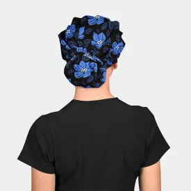 Midnight Blooms - Poppy Bouffant Scrub Caps