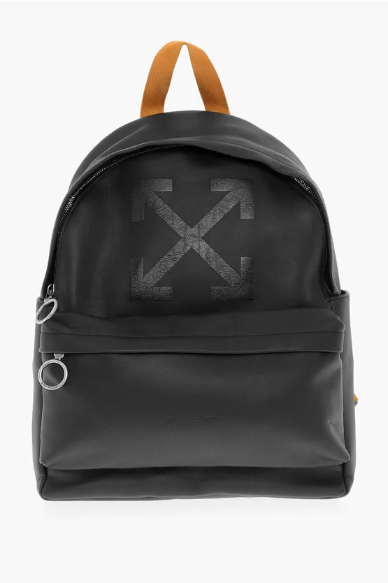 Off-White Leather Backpack with Ton-Sur Ton Logo Unica One size