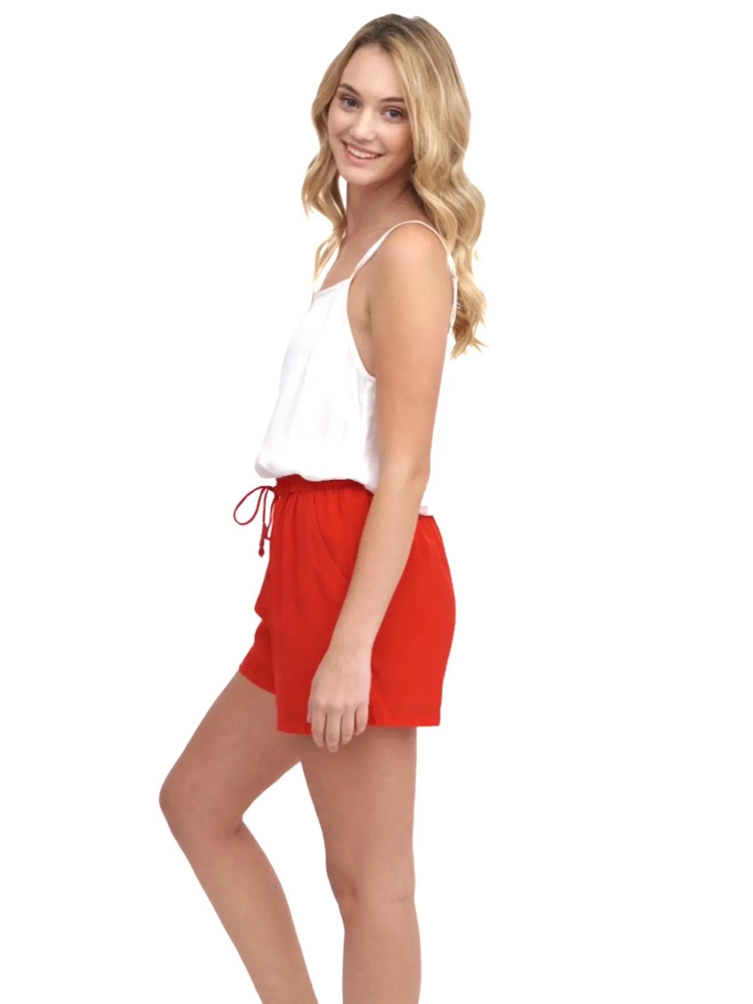 Red Shorts with Pockets