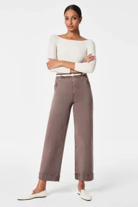 Spanx Smoke Stretch Twill Cropped Wide Leg Pant