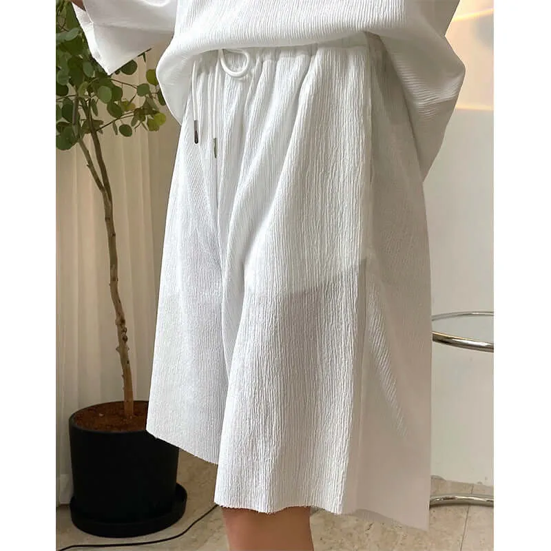 Sports summer new Korean version of the INS trend casual wind high waist pants drawing rope loose thin shorts female thin